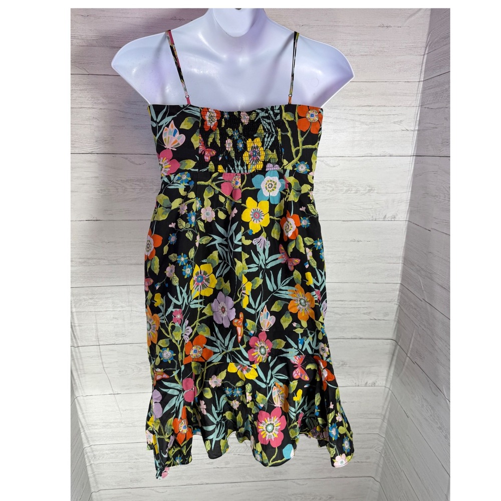 NWT J.Crew Liberty Fabric Floral Dress Black Ruffle size 12 spring cottage boho - Picture 3 of 13